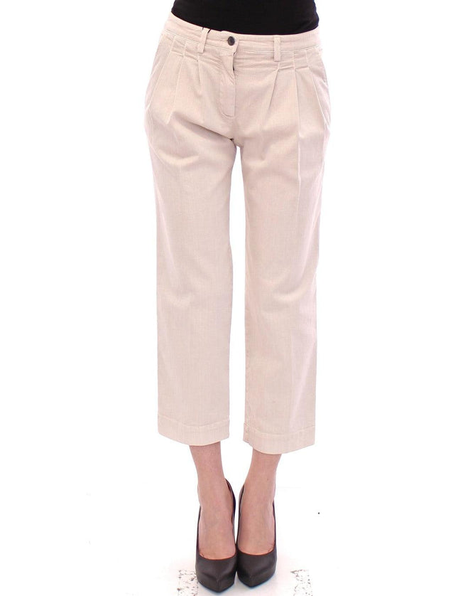 Dolce & Gabbana Beige Cotton Cropped Jeans Pants - Ellie Belle