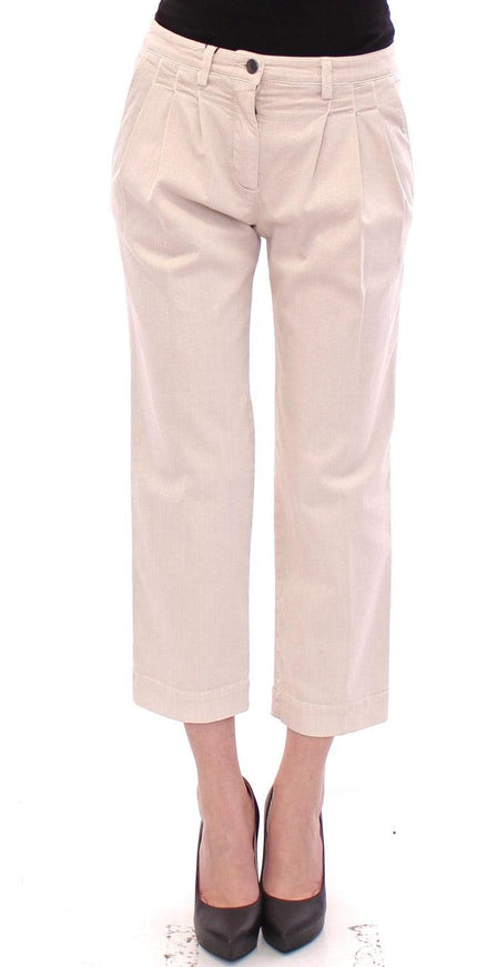 Dolce & Gabbana Beige Cotton Cropped Jeans Pants