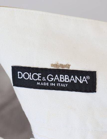 Dolce & Gabbana Beige Cotton High Waist Straight Pants - Ellie Belle