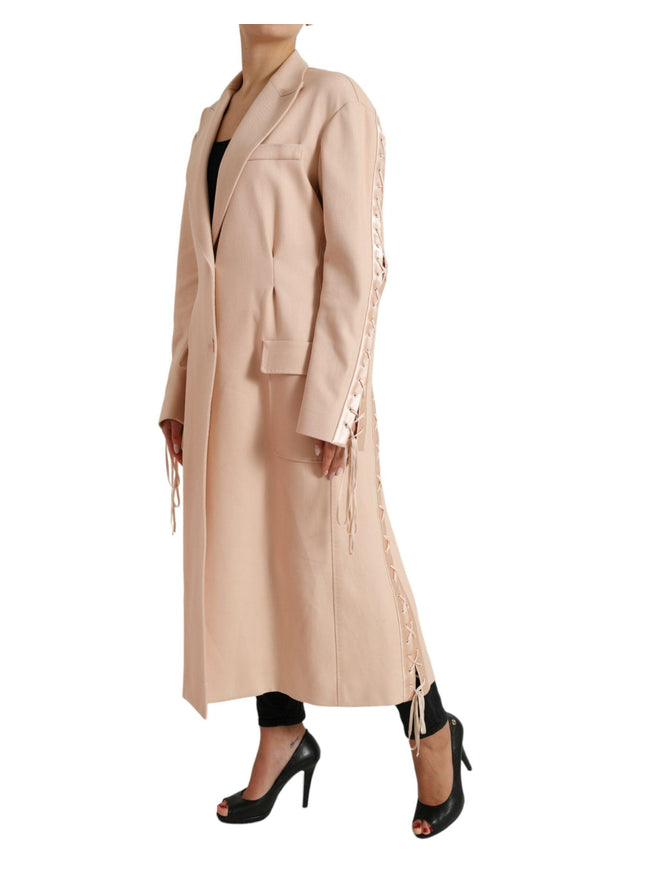 Dolce & Gabbana Beige Cotton Single Breasted Long Coat Jacket - Ellie Belle