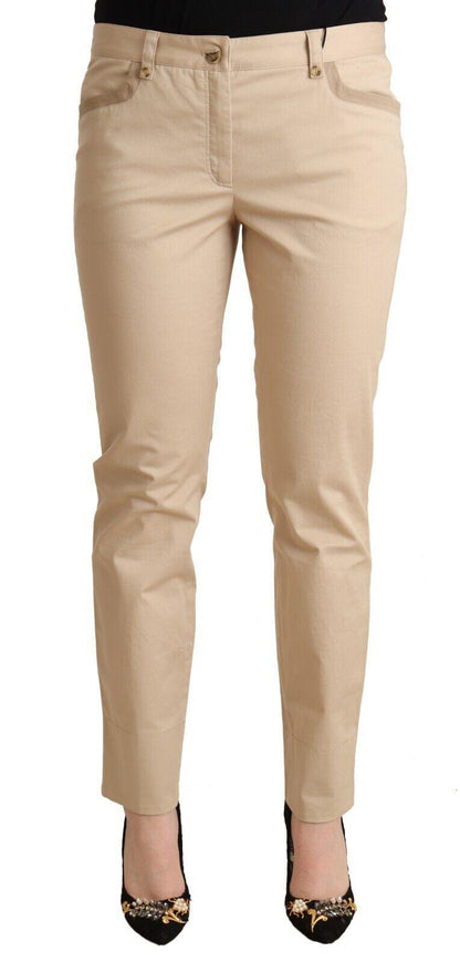 Dolce & Gabbana Beige Cotton Stretch Skinny Trouser Pants - Ellie Belle