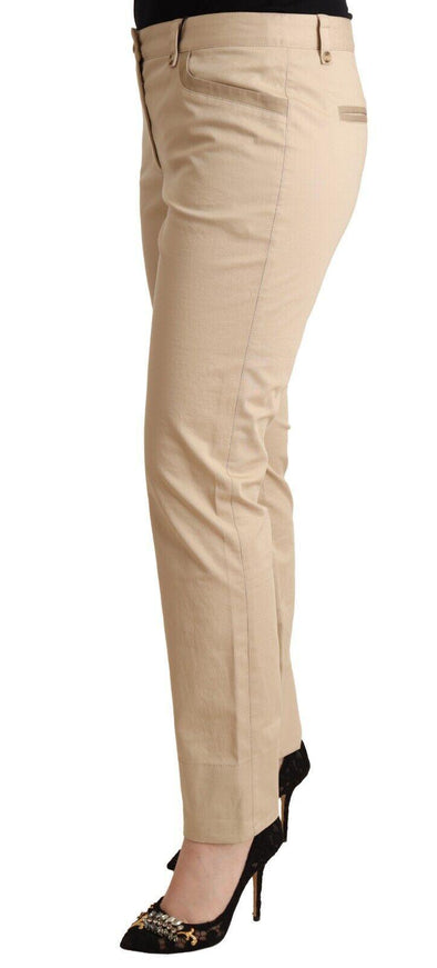 Dolce & Gabbana Beige Cotton Stretch Skinny Trouser Pants - Ellie Belle