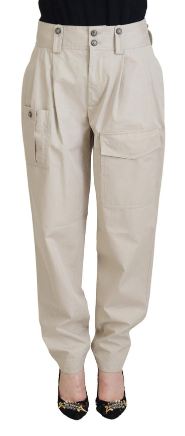 Dolce & Gabbana Beige Cotton Women Cargo Pants - Ellie Belle