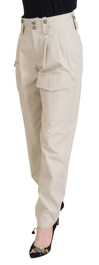 Dolce & Gabbana Beige High Waist Women Pants - Ellie Belle