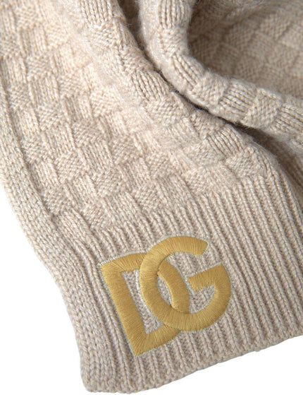 Dolce & Gabbana Beige Knitted Camel Wrap Shawl Foulard Scarf - Ellie Belle