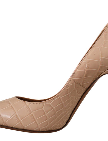 Dolce & Gabbana Beige Leather Bellucci Heels Pumps Shoes - Ellie Belle