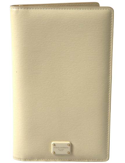 Dolce & Gabbana Beige Leather DG Logo Bifold Card Passport Holder Wallet - Ellie Belle