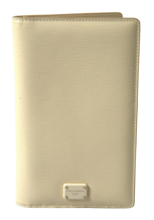 Dolce & Gabbana Beige Leather DG Logo Bifold Card Passport Holder Wallet - Ellie Belle