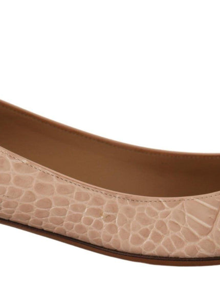 Dolce & Gabbana Beige Leather Kitten Heels Pumps Shoes - Ellie Belle