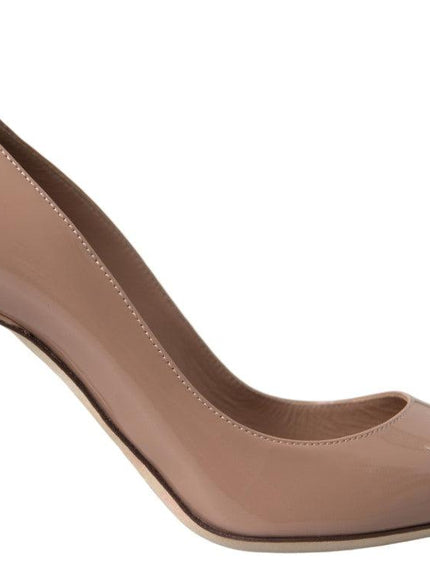 Dolce & Gabbana Beige Leather Pumps Patent Heels Shoes - Ellie Belle