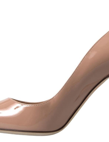 Dolce & Gabbana Beige Leather Pumps Patent Heels Shoes - Ellie Belle