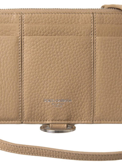 Dolce & Gabbana Beige Leather Shoulder Cardholder Shoulder Strap Wallet