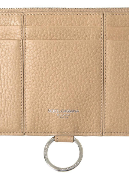 Dolce & Gabbana Beige Leather Shoulder Cardholder Shoulder Strap Wallet