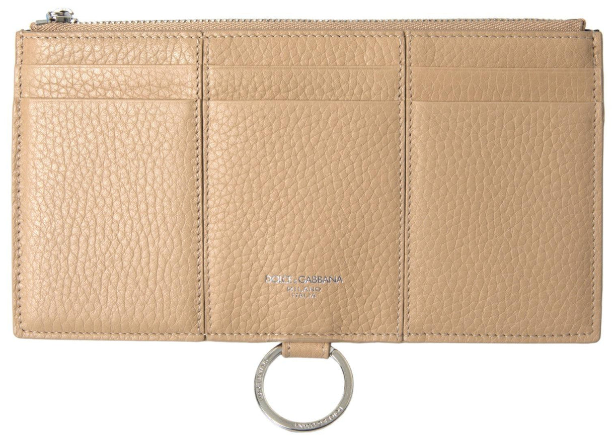 Dolce & Gabbana Beige Leather Shoulder Cardholder Shoulder Strap Wallet - Ellie Belle