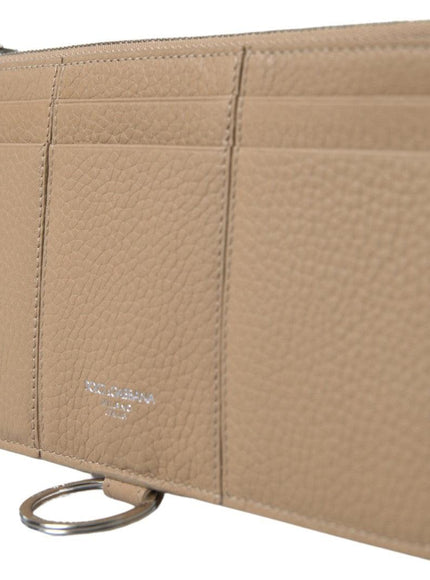 Dolce & Gabbana Beige Leather Shoulder Cardholder Shoulder Strap Wallet