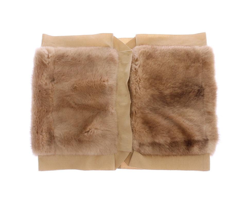 Dolce & Gabbana Beige MINK Fur Scarf Foulard Neck Wrap - Ellie Belle