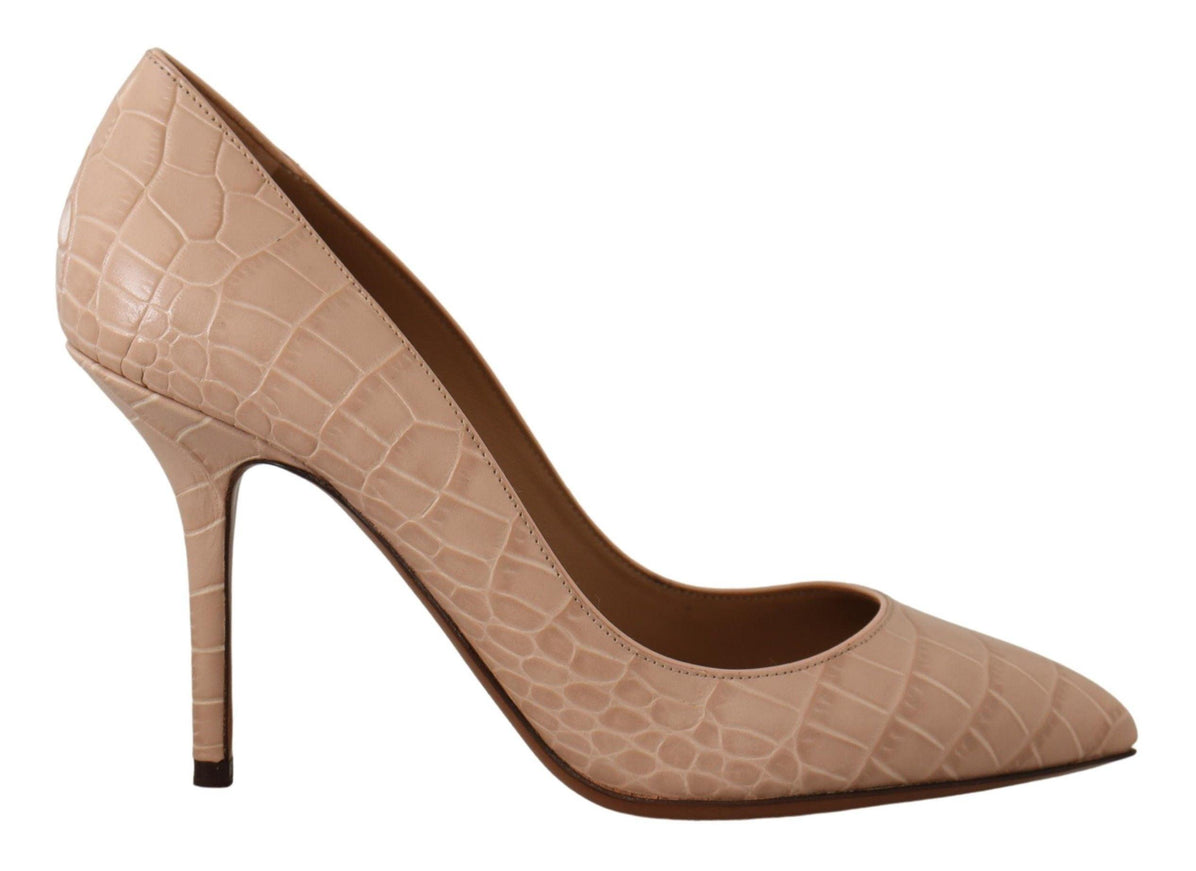 Dolce & Gabbana Beige Nude Leather BELLUCCI Heels Pumps Shoes - Ellie Belle