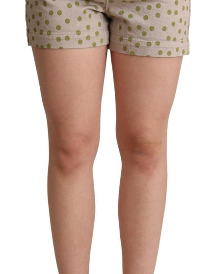Dolce & Gabbana Beige Polka Dots Denim Cotton Stretch Shorts - Ellie Belle