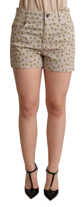 Dolce & Gabbana Beige Polka Dots Denim Cotton Stretch Shorts - Ellie Belle