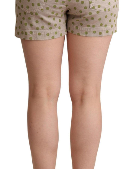 Dolce & Gabbana Beige Polka Dots Denim Cotton Stretch Shorts - Ellie Belle