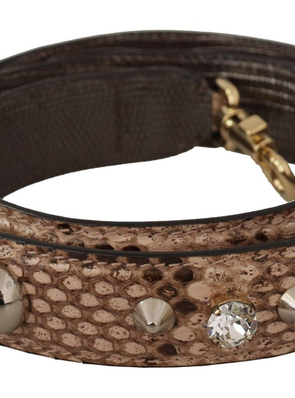 Dolce & Gabbana Beige Python Leather Studded Shoulder Strap - Ellie Belle