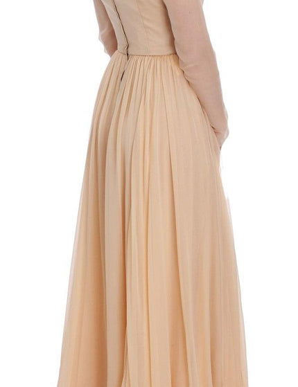 Dolce & Gabbana Beige Silk Ball Gown Full Length Dress - Ellie Belle