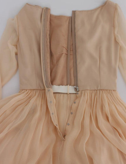 Dolce & Gabbana Beige Silk Ball Gown Full Length Dress - Ellie Belle