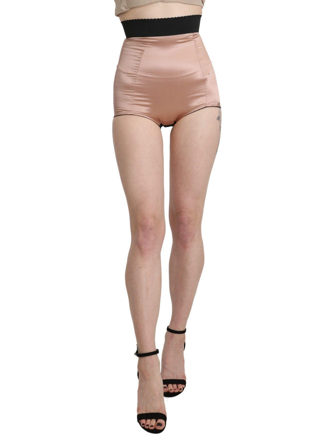 Dolce & Gabbana Beige Silk High Waist Mini Hot Pants Shorts - Ellie Belle