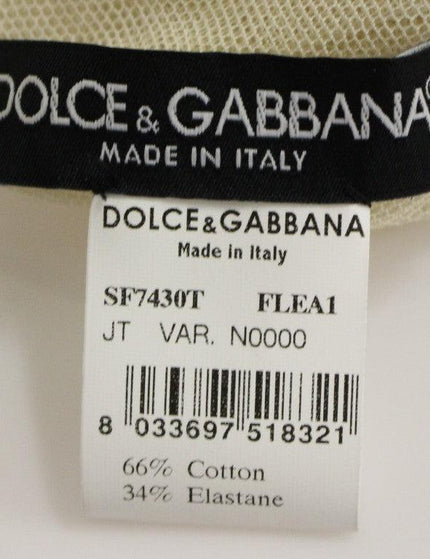Dolce & Gabbana Beige Sleeveless Cotton Top Tank Blouse - Ellie Belle