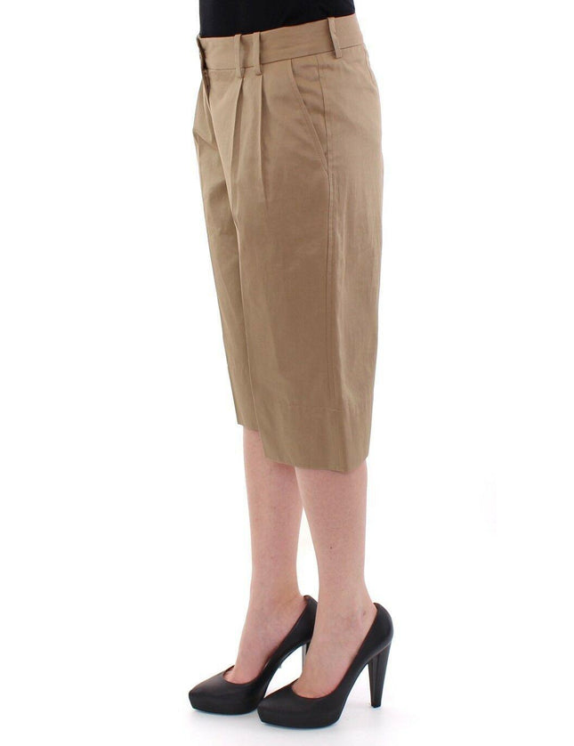 Dolce & Gabbana Beige Solid Cotton Shorts Pants - Ellie Belle