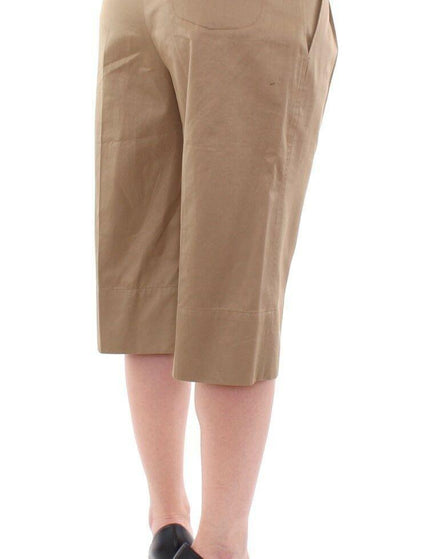 Dolce & Gabbana Beige Solid Cotton Shorts Pants - Ellie Belle