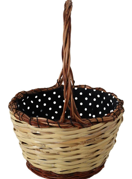 Dolce & Gabbana Beige Wood Wicker Rattan Basket Tote Bag
