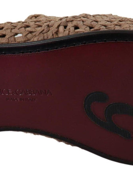 Dolce & Gabbana Beige Woven Suede Derby Leather Mens Shoes - Ellie Belle