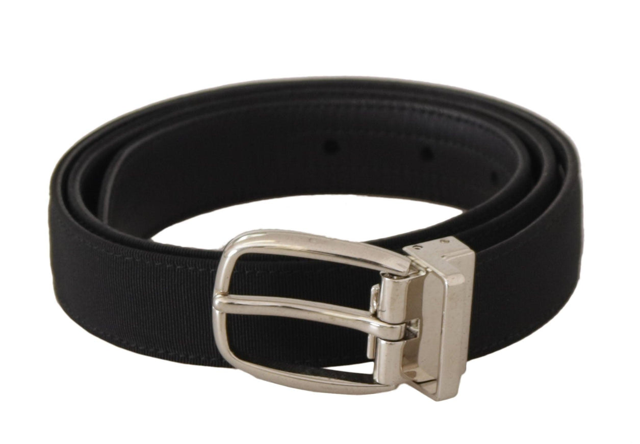 Dolce & Gabbana Belt Black Calf Leather Silver Tone Metal Buckle - Ellie Belle