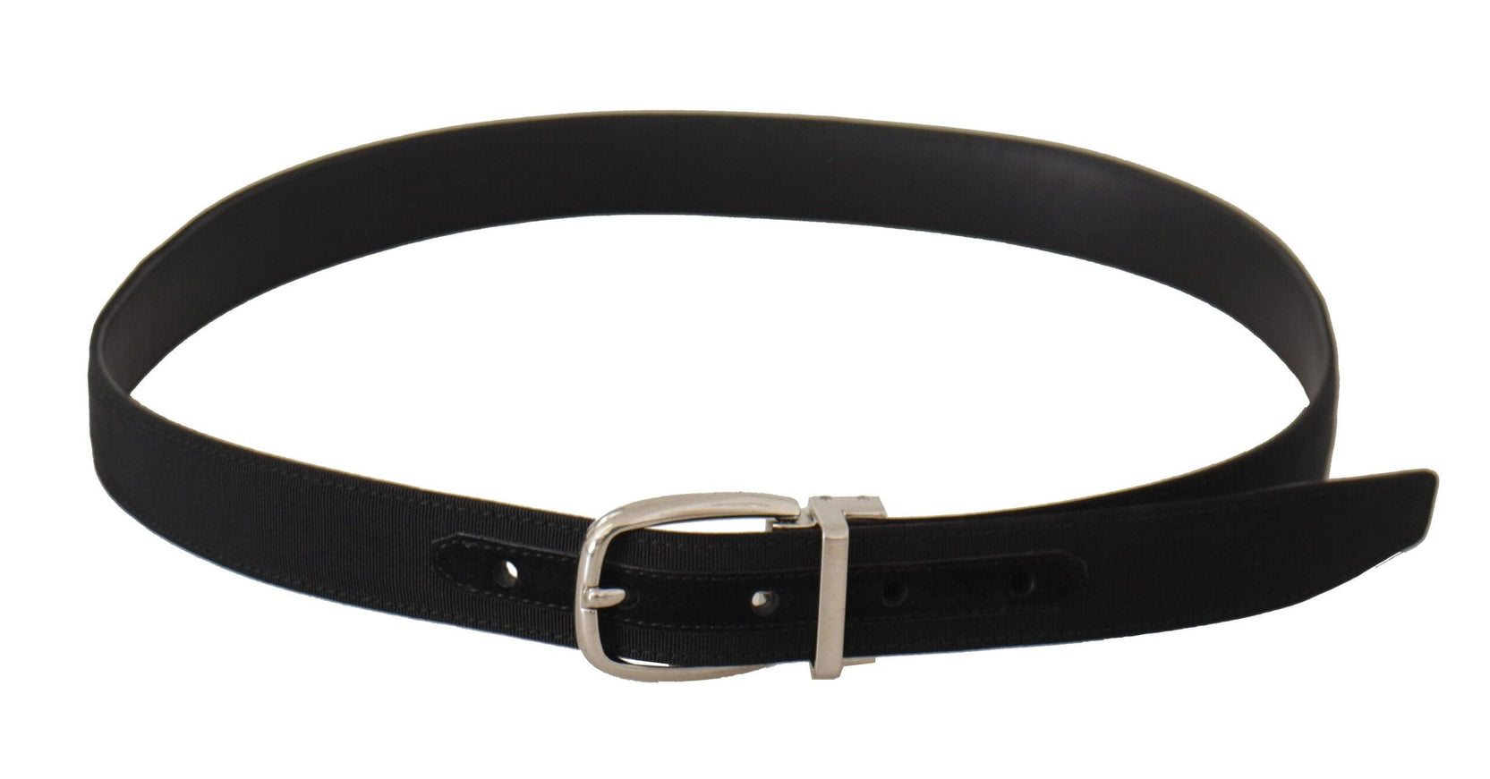 Dolce & Gabbana Belt Black Calf Leather Silver Tone Metal Buckle - Ellie Belle