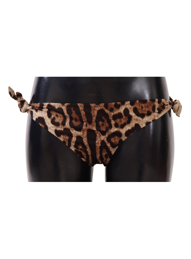 Dolce & Gabbana Bikini Bottom Brown Leopard Print Swimsuit Swimwear - Ellie Belle