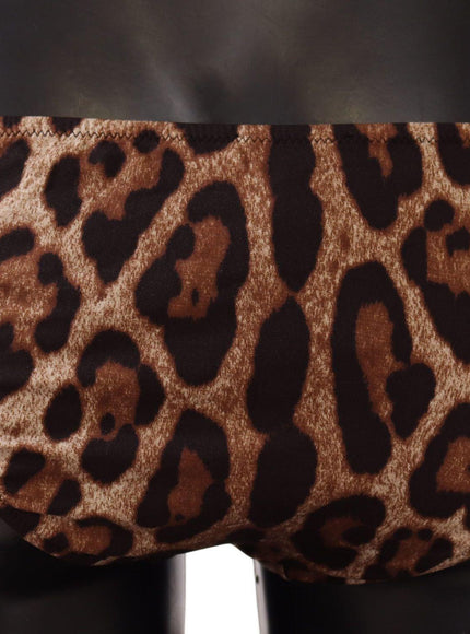 Dolce & Gabbana Bikini Bottom Brown Leopard Print Swimsuit Swimwear - Ellie Belle