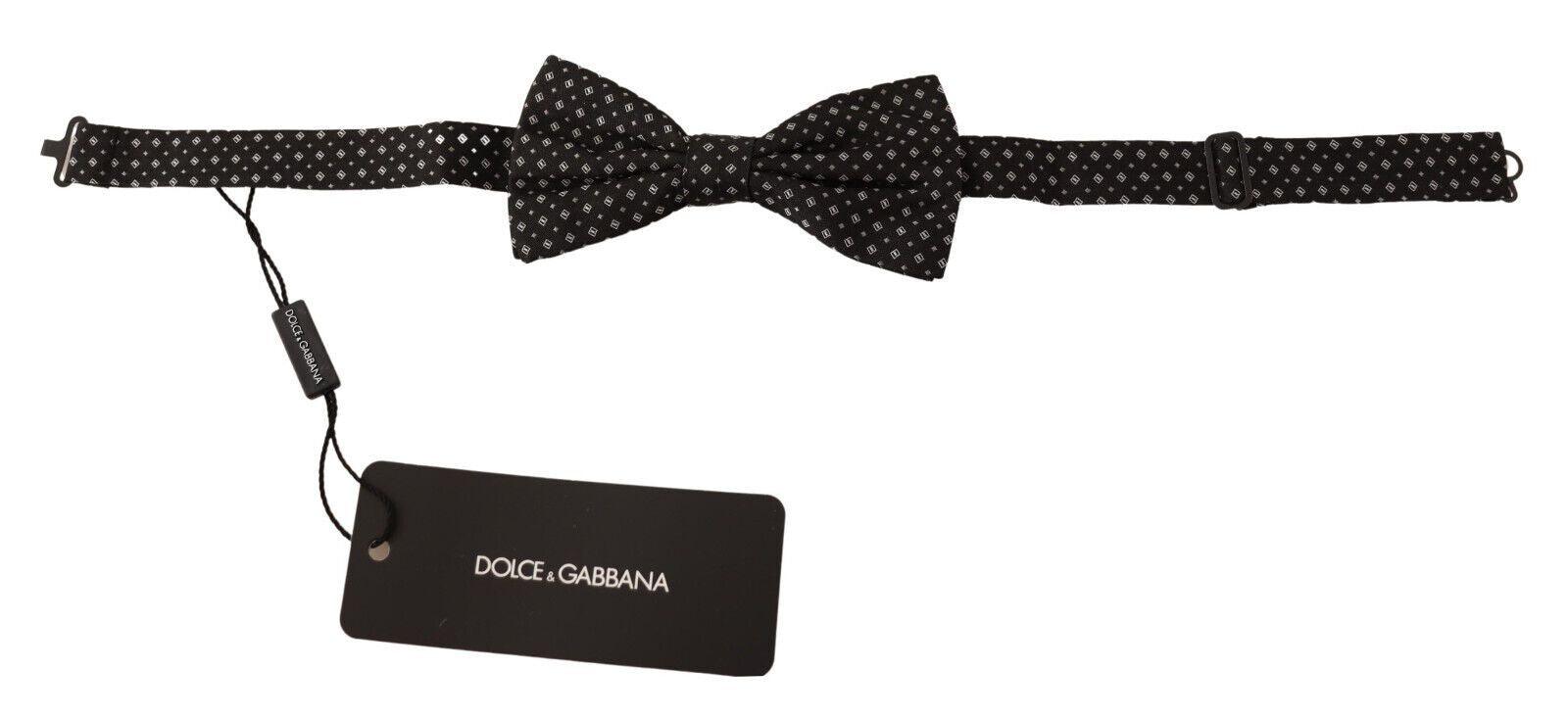 Dolce & Gabbana Black 100% Silk Adjustable Neck Papillon Tie - Ellie Belle