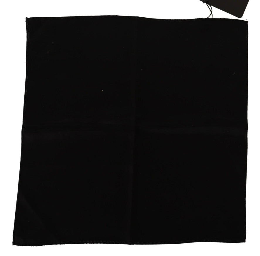 Dolce & Gabbana Black 100% Silk Square Handkerchief Scarf - Ellie Belle