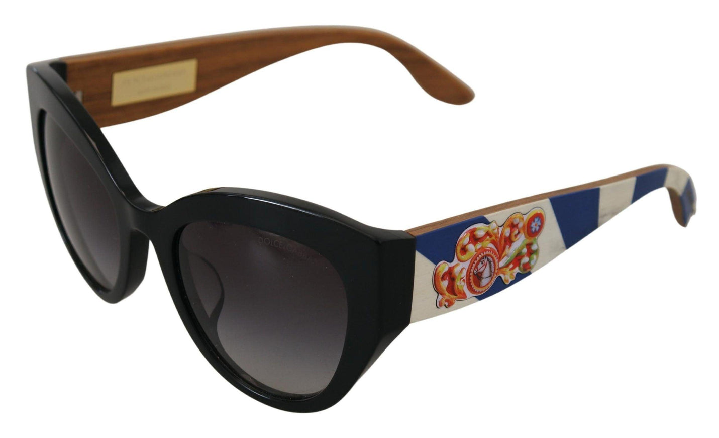 Dolce & Gabbana Black Acetate Frame Carretto Cat Eye Shades Sunglasses - Ellie Belle