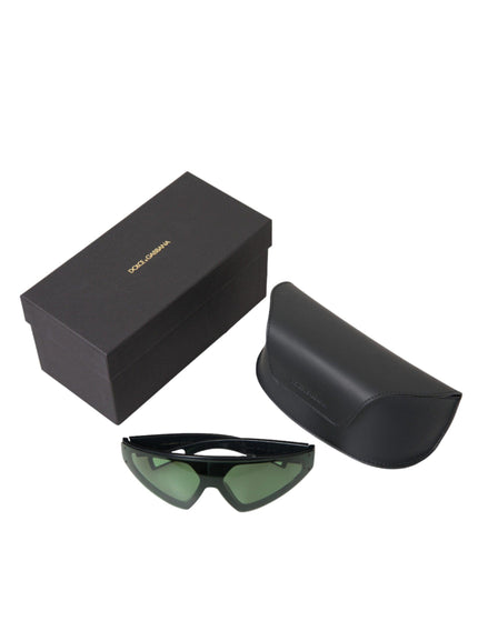 Dolce & Gabbana Black Acetate Frame Green Lens DG6161 Sporty Sunglasses - Ellie Belle