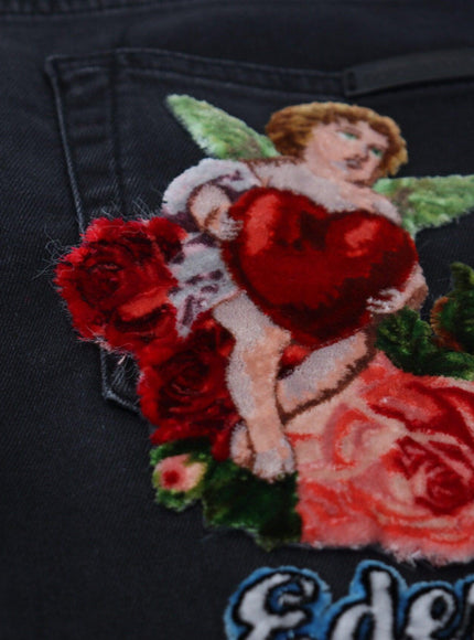 Dolce & Gabbana Black Angel Embroidery Skinny Denim Jeans - Ellie Belle
