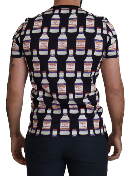 Dolce & Gabbana Black Bacio Di Venere Cotton Crew T-shirt