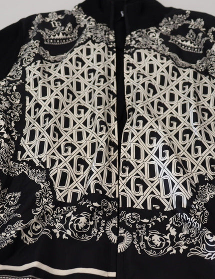 Dolce & Gabbana Black Bandana Cashmere Zip Cardigan Sweater - Ellie Belle