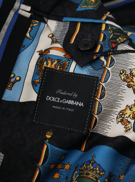 Dolce & Gabbana Black Blue Martini Printed Lining Robe - Ellie Belle
