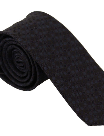 Dolce & Gabbana Black Blue Polka Dots Accessory 100% Silk Necktie - Ellie Belle