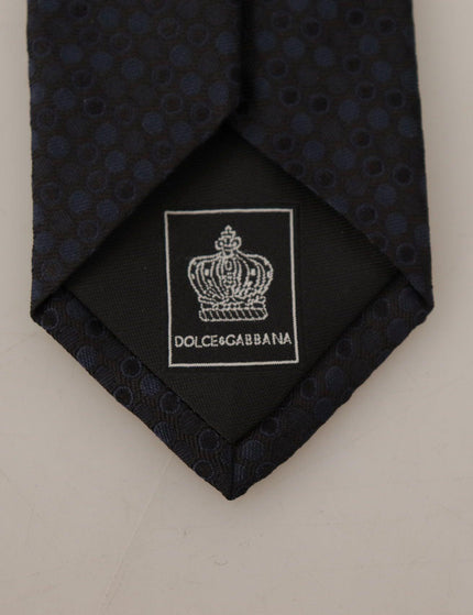 Dolce & Gabbana Black Blue Polka Dots Accessory 100% Silk Necktie - Ellie Belle