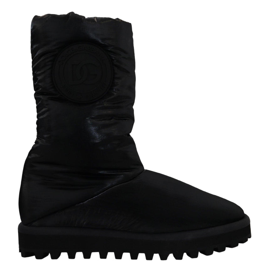 Dolce & Gabbana Black Boots Padded Mid Calf Winter Shoes - Ellie Belle