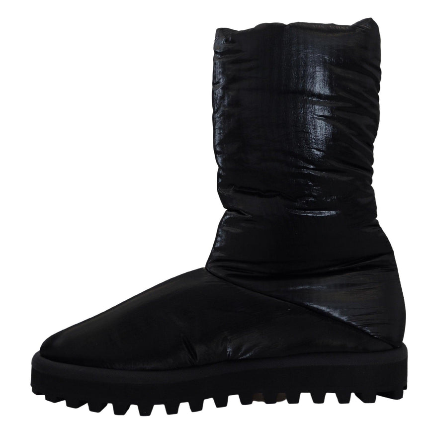 Dolce & Gabbana Black Boots Padded Mid Calf Winter Shoes - Ellie Belle