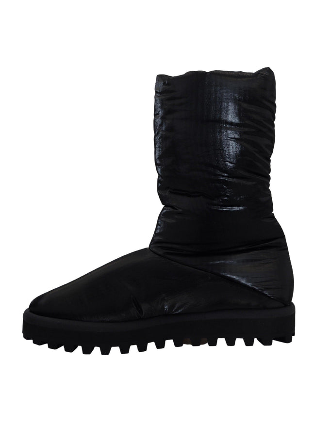 Dolce & Gabbana Black Boots Padded Mid Calf Winter Shoes - Ellie Belle
